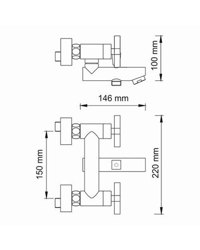 Смеситель для ванны WasserKRAFT Weser 7801 Хром