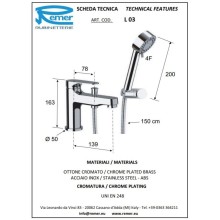 Смеситель на борт ванны Remer Class Line L03