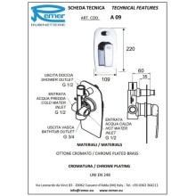 Смеситель для ванны Remer Atmos A09
