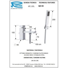 Смеситель на борт ванны Remer Q-Design QD03
