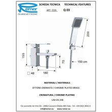 Смеситель на борт ванны Remer Qubika Q03