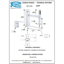 Смеситель на борт ванны Remer Qubika Q07
