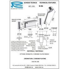 Смеситель на борт ванны Remer Minimal N06