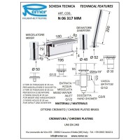 Смеситель на борт ванны Remer Minimal N06317MM