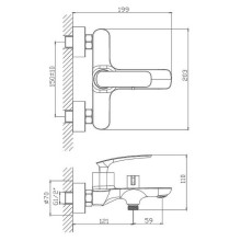 Смеситель для ванны Haiba HB60616 Хром