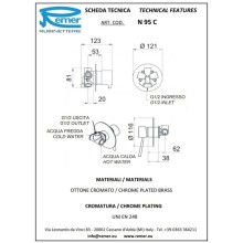 Смеситель для ванны Remer Minimal N95C