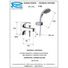 Смеситель на борт ванны Remer Project P03