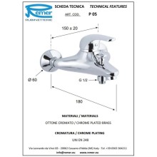 Смеситель для ванны Remer Project P05