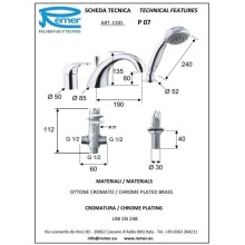 Смеситель на борт ванны Remer Project P07