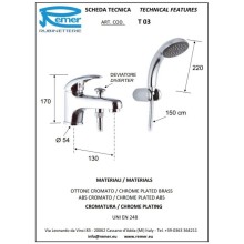 Смеситель на борт ванны Remer Ten T03