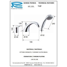 Смеситель на борт ванны Remer Ten T07