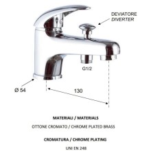 Смеситель на борт ванны Remer Giga G03