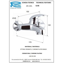 Смеситель для ванны Remer Giga G05