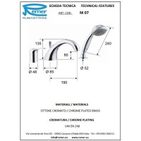 Смеситель на борт ванны Remer Musa M07