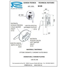 Смеситель для ванны Remer Musa M09