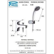 Смеситель на борт ванны Remer Kiss K03