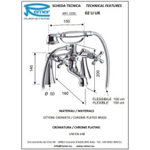 Смеситель на борт ванны Remer Liberty 02LIUK
