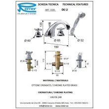 Смеситель на борт ванны Remer Liberty 06LICE