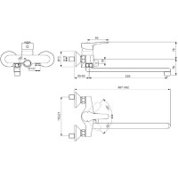 Смеситель для ванны Vidima Meloy BA412AA универсальный Хром