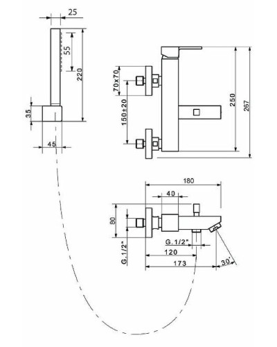 Смеситель для ванны Migliore Kvant 18772 Хром