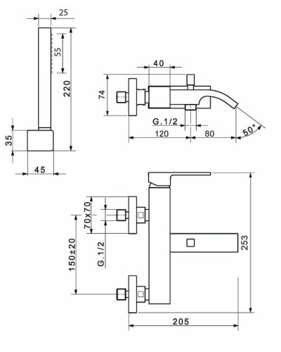 Смеситель для ванны Migliore Kvant 18771 Хром
