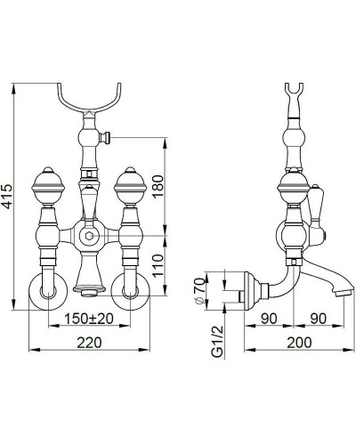 Смеситель для ванны Migliore Cristalia 18585 Хром