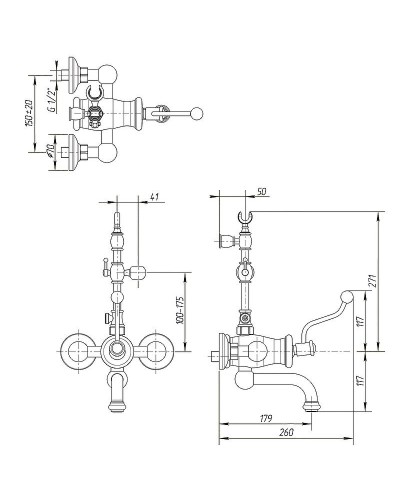 Смеситель для ванны Migliore Vivaldi 19540 Хром