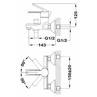 Смеситель для ванны Teka Petra 811216200 Хром