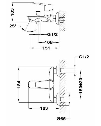 Смеситель для ванны Teka Sineu 831221200 Хром