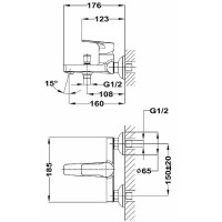 Смеситель для ванны Teka Manacor 841221200 Хром