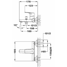 Смеситель для ванны Teka Manacor 841221200 Хром