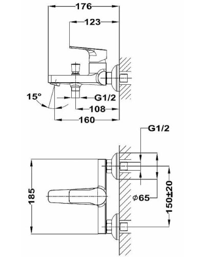 Смеситель для ванны Teka Manacor 841221200 Хром