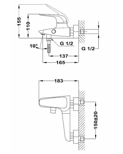 Смеситель для ванны Teka Itaca 671210200 Хром