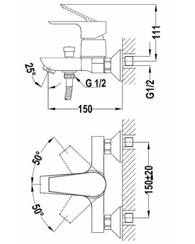 Смеситель для ванны Teka Mallorca 321216200 Хром