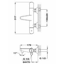 Смеситель для ванны Teka Mallorca 321916200 с термостатом Хром