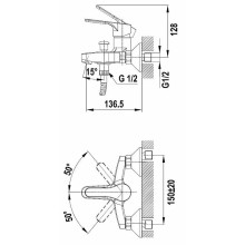 Смеситель для ванны Teka Salina 271216200 Хром