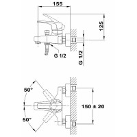Смеситель для ванны Teka Deia 401216200 Хром