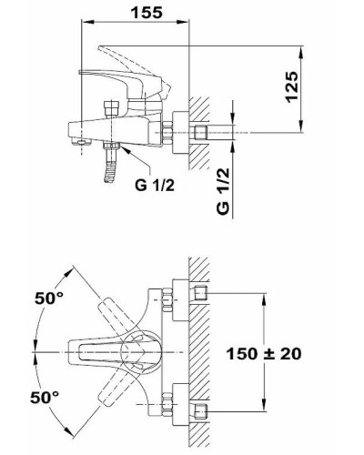 Смеситель для ванны Teka Deia 401216200 Хром