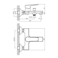 Смеситель для ванны Koller Pool Edge ED0100 Хром