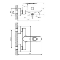 Смеситель для ванны Koller Pool Grace GR0100 Хром