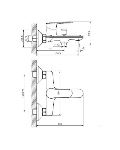 Смеситель для ванны Koller Pool Line LN0100 Хром