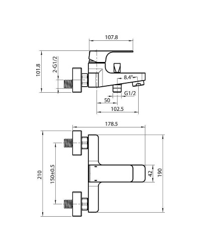 Смеситель для ванны Koller Pool Neon Cube NC0100 Хром