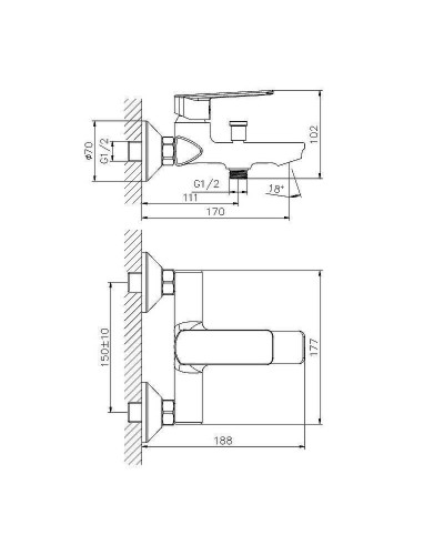 Смеситель для ванны Koller Pool Style SL0100 Хром