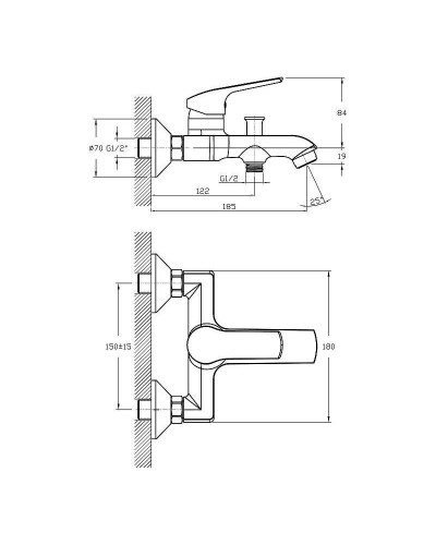 Смеситель для ванны Koller Pool Twist TW0100 Хром