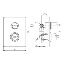 Термостат для ванны Paini Morgana 73CR691TH