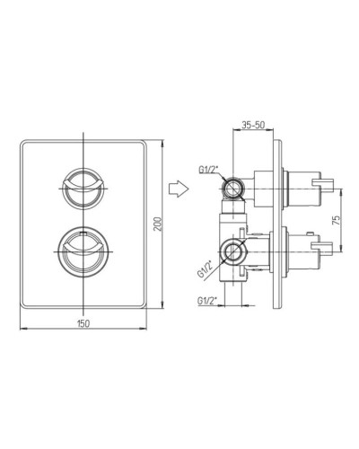 Термостат для ванны Paini Morgana 73CR691TH