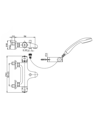Термостат для ванны Paini Cooper 80CR105TH