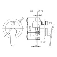 Смеситель для ванны Paini Cooper 80CR691