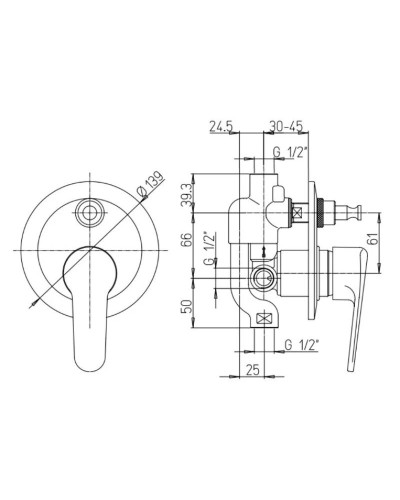 Смеситель для ванны Paini Cooper 80CR691