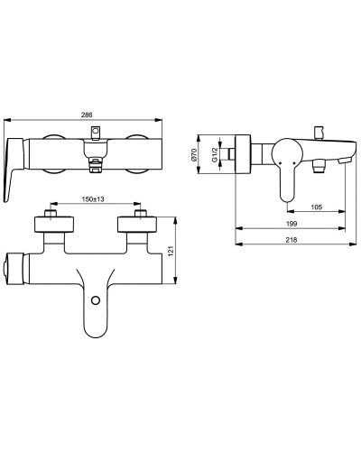 Смеситель для ванны Ideal Standard Connect Blue B9921AA Хром
